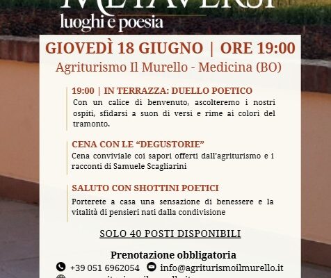 evento gastronomico e di poesia agriturismo bologna